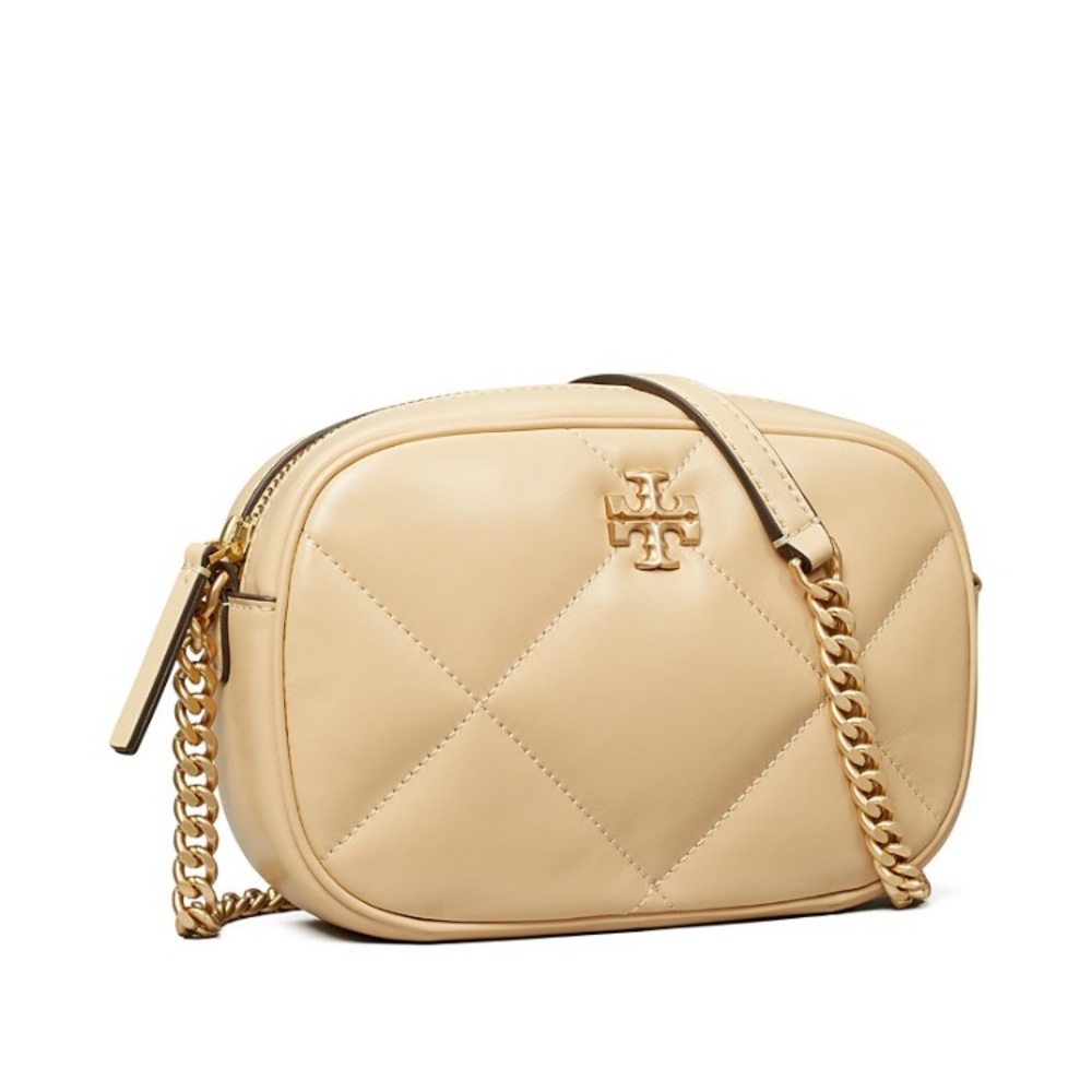 NWT Tory Burch Beige vanilla Kira Quilted Crossbody camera Bag